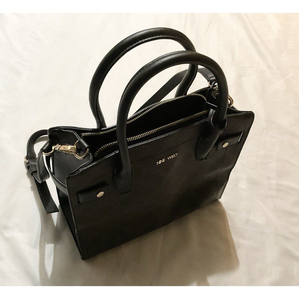 Nine West Women's Bettina Satchel Dual Top Handles Handbag Brown